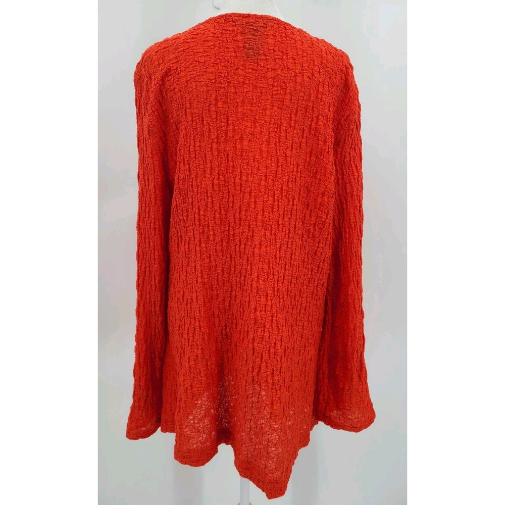 Ali Miles Asymmetrical Boho Lagenlook Tunic Top L Women Red Crinkle Textured - Picture 5 of 12